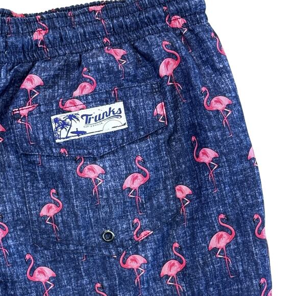 Trunks Surf & Swim Shorts Mens Large, Pockets, blue Flamingo/liner Quick Dry - Picture 7 of 8
